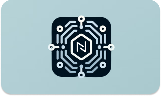 Decorative card with a modern networking logo